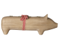 Preview: Holzschwein *4 Kerzen* natur groß