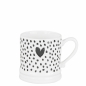 Preview: Mug white small *Heart u. Dots* black