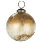 Preview: Christbaumkugel pebbled Glas *weiß-messing* 8 cm