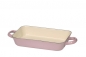 Preview: Emaille Auflaufform mit Henkel *rosa* 26cm