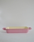 Preview: Emaille Auflaufform mit Henkel *rosa* 26cm