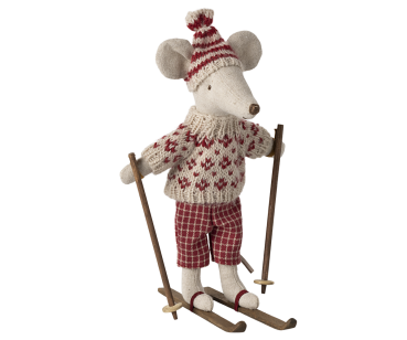 Winter Maus mit Ski Set *Mama*