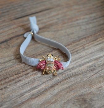 Armband *Bee* pink/hellgrau