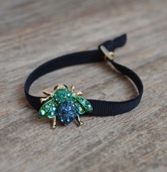 Armband *Bee* emeraldgrün/schwarz