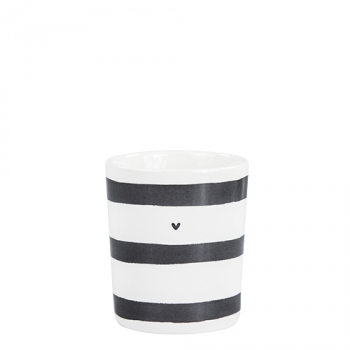 Becher Mug *Stripes with little Heart* black