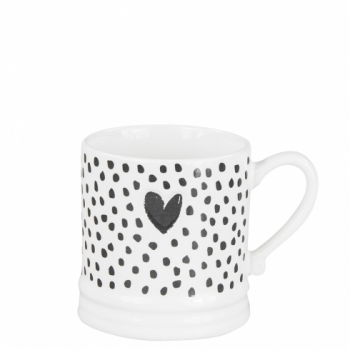 Mug white small *Heart u. Dots* black