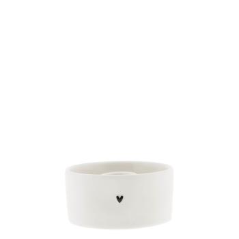 Kerzenhalter white *Heart* black rund