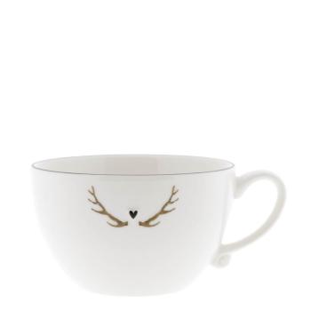 Soup Bowl white *Deer* edge black