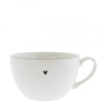 Soup Bowl white edge *black* small