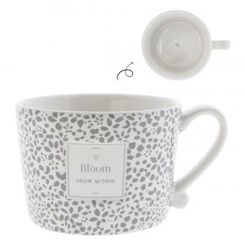 Mug white *Bloom from within* grey