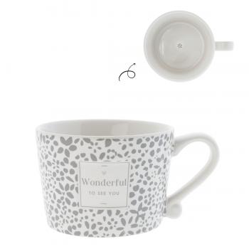 Mug white small *Wonderful to see you* grey