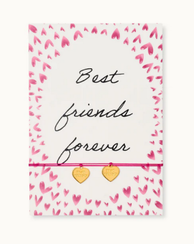 2 Armbänder m. Karte *Best friends for ever*