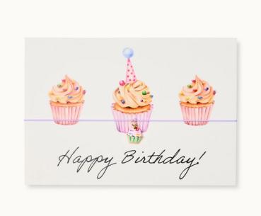 Armband m. Karte *Happy Birthday-Cupcake*