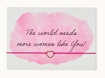 Armband m. Karte *The world needs more woman like you*
