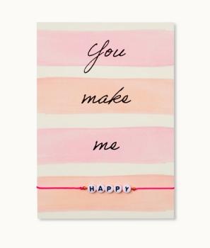 Armband m. Karte *You make me happy*