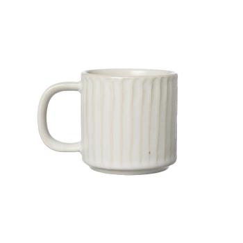 Glögg Tasse *geriffelt* naturweiß
