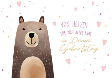 Doppelkarte *Von Herzen-Teddy*