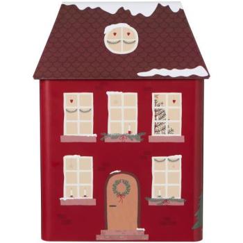 Gebäckdose *Weihnachtshaus* rot