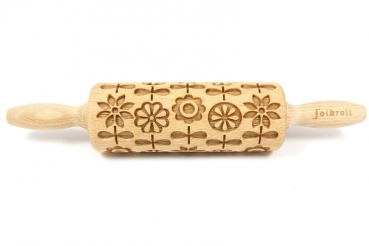 Nudelholz graviert *Skandinavische Blumen* klein