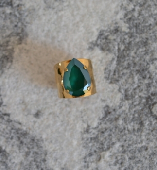 Ring *Tropfen* gold-emeraldgrün