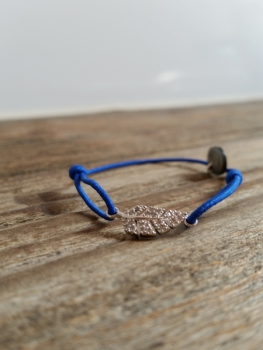 Armband *Leaf* silber/royalblau