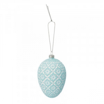 Anhänger Osterei *Flower* pale blue