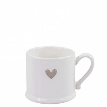 Mug white small *Heart titane in Relief*