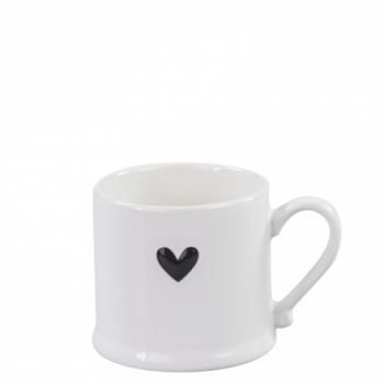 Mug white small *Heart black in Relief*