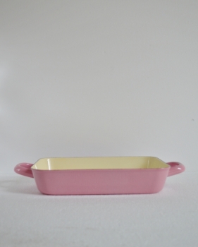 Emaille Auflaufform mit Henkel *rosa* 26cm