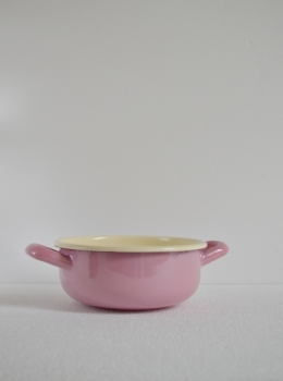 Emaille Bauernschüssel *rosa* 14cm