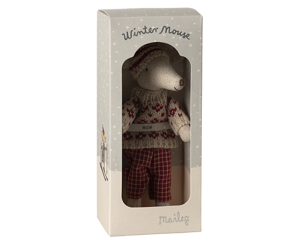 Winter Maus mit Ski Set *Mama*