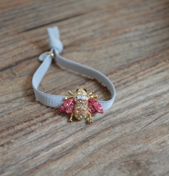 Armband *Bee* pink/hellgrau