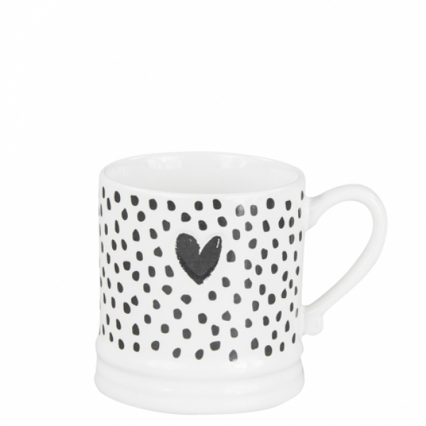 Mug white small *Heart u. Dots* black