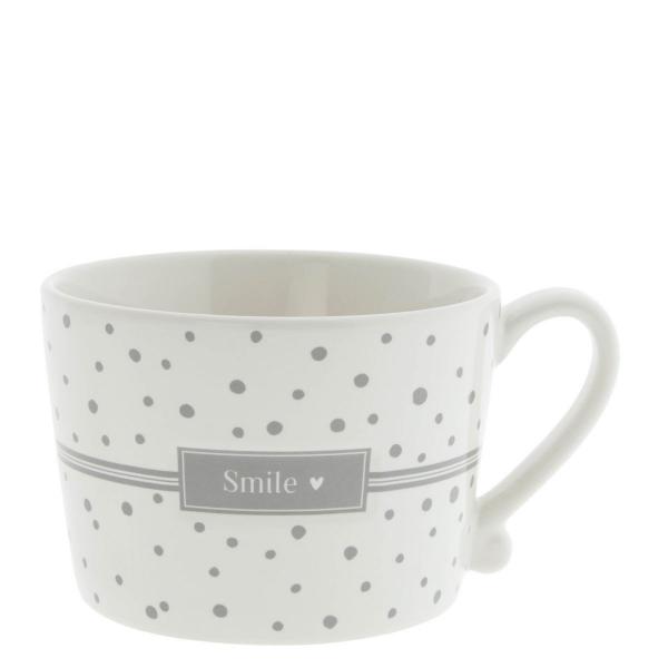 Mug White *Dots / Smile* grey