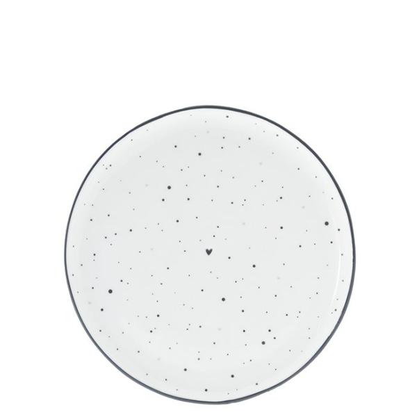 Teller-Dessertplate white *Little Dots* black