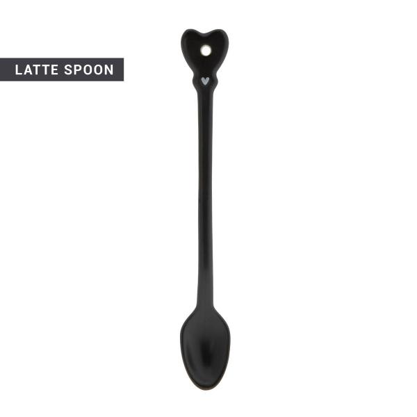 Latte Löffel *Heart* black matt 18,5 cm