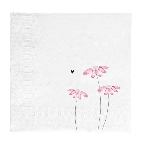 Papierservietten *Flowers* rose