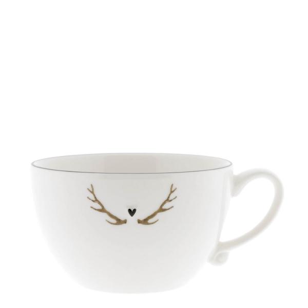 Soup Bowl white *Deer* edge black