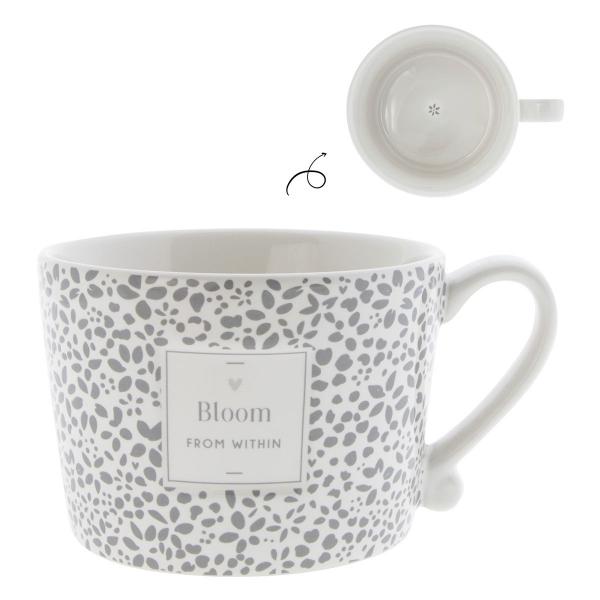 Mug white *Bloom from within* grey