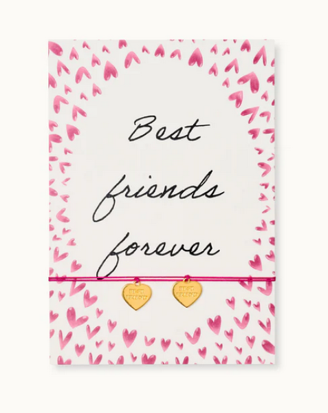 2 Armbänder m. Karte *Best friends for ever*