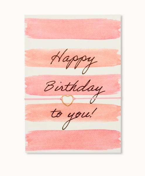 Armband m. Karte *Happy Birthday to you-Herz*
