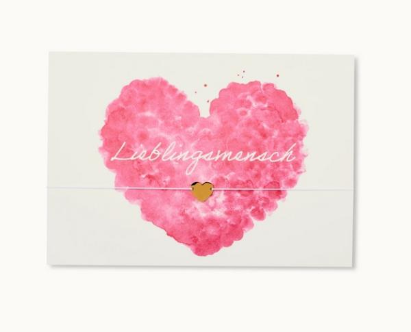 Armband m. Karte *Lieblingsmensch-Herz*