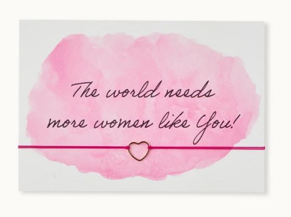 Armband m. Karte *The world needs more woman like you*