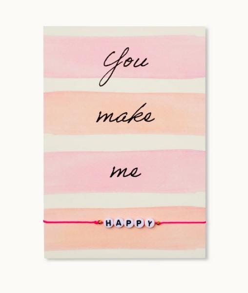 Armband m. Karte *You make me happy*