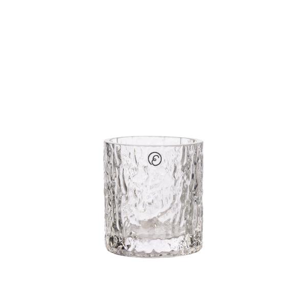 Kerzenhalter/ Vase *gemustertes Glas* 6x6,5 cm