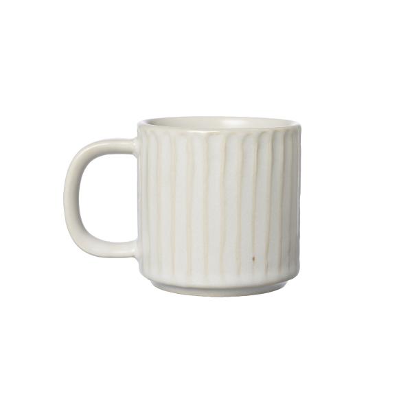 Glögg Tasse *geriffelt* naturweiß