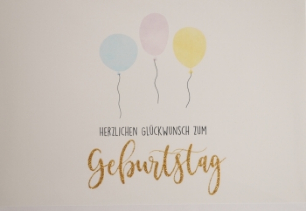 Doppelkarte *Herzlichen Glückwunsch zum Geburtstag-Ballons*