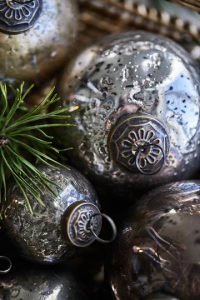 Christbaumkugel pebbled Glas *soil* 9,5 cm