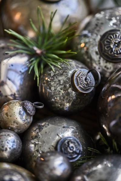 Christbaumkugel pebbled Glas *soil* 5,8cm