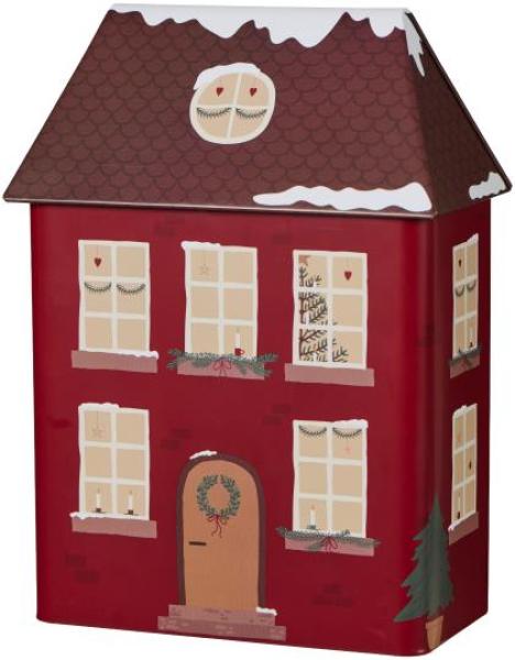 Gebäckdose *Weihnachtshaus* rot